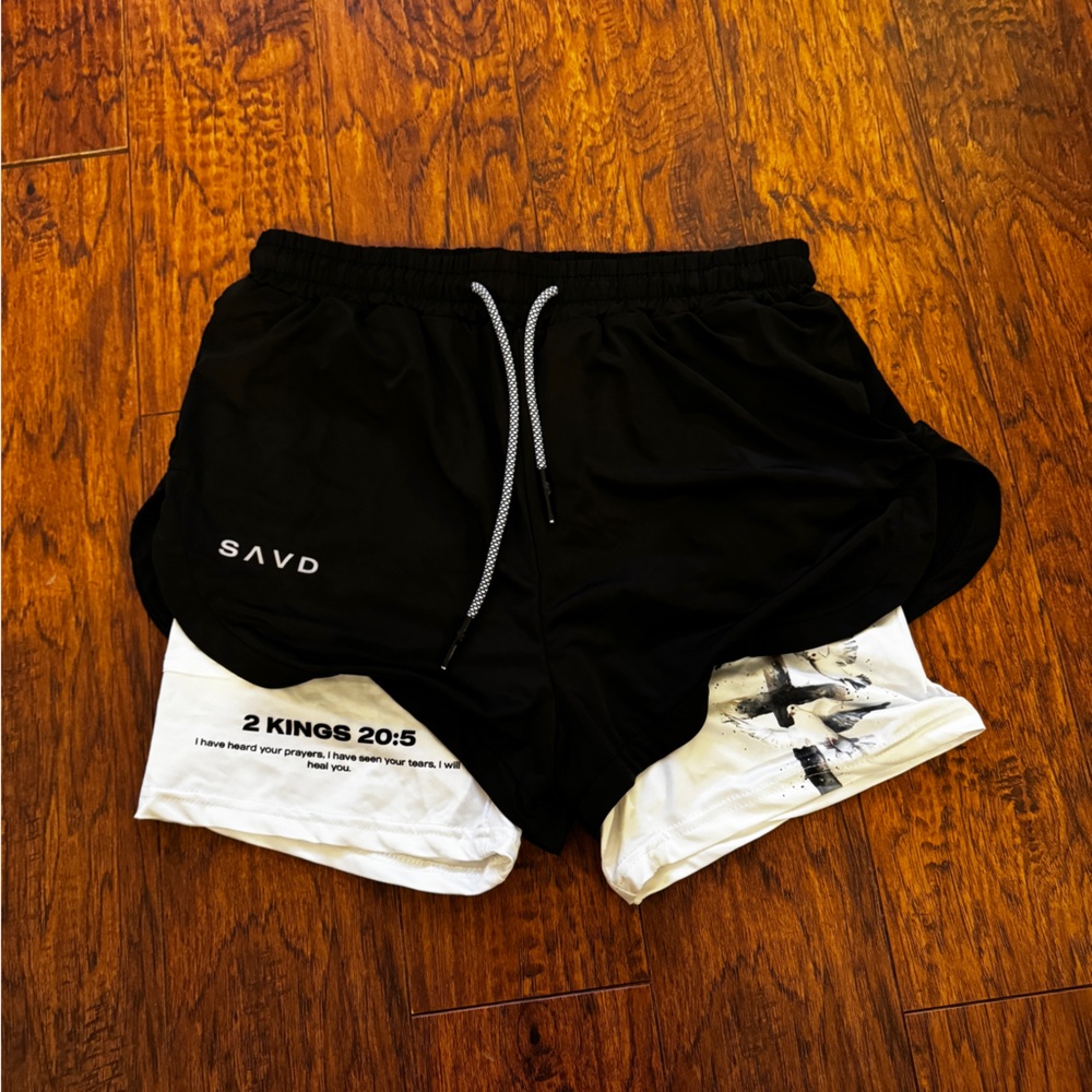 Black and White Men's Athletic Shorts